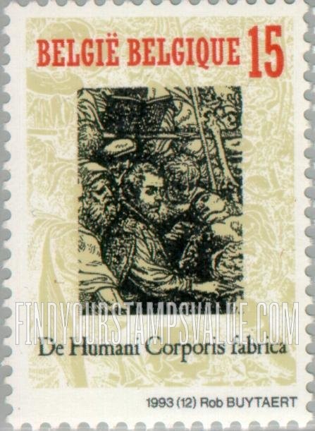 FindYourStampsValue: Publication of De Humani Corporis Fabrica, by Andreas Vesalius, 1543