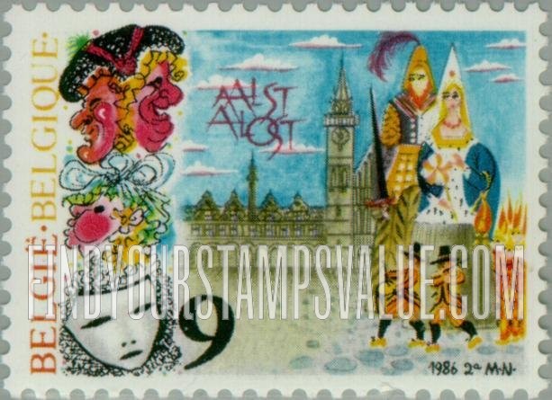 FindYourStampsValue: Carnival Cities of Aalst and Binche: Aalst Belfry