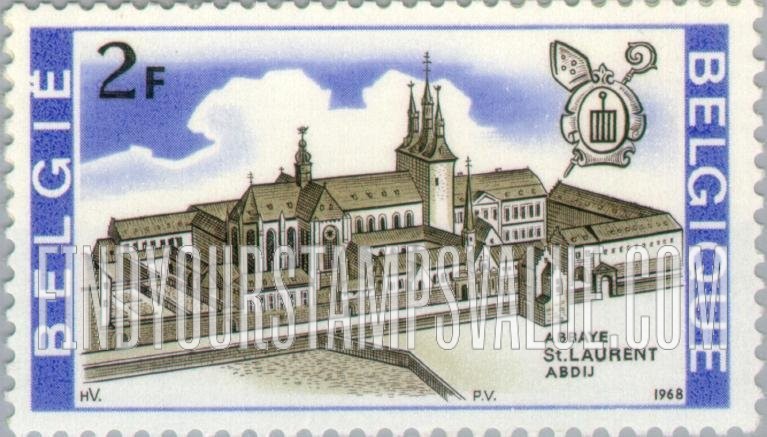 FindYourStampsValue: St. Laurent Abbey, Liège