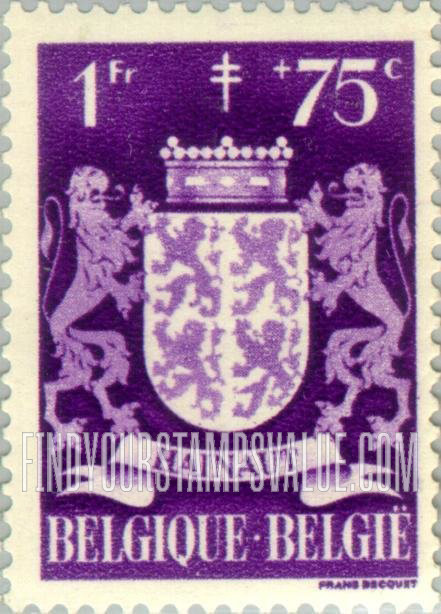 FindYourStampsValue: Semi-Postal, Arms of Provinces: Hainaut