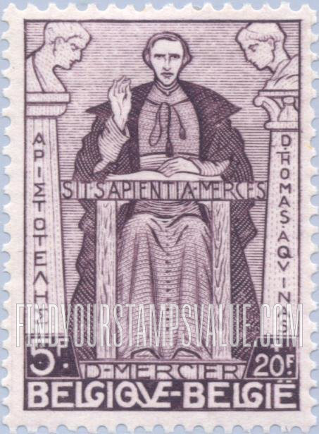 FindYourStampsValue: Semi-Postal: Mercier as Professor at Louvain University