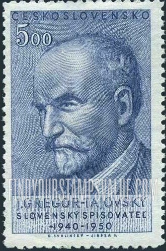 FindYourStampsValue: J. Gregor Tajovsky: Portrait Type of 1950