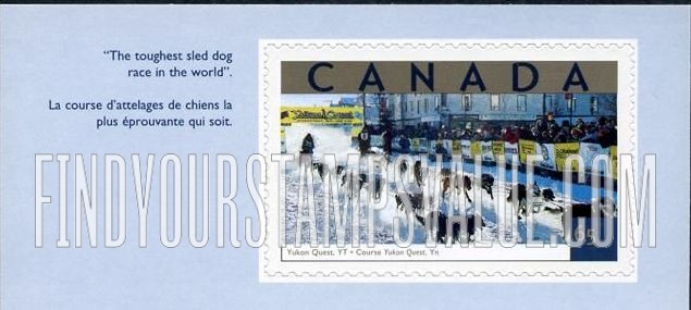 FindYourStampsValue: Tourist Attractions Type of 2001: Yukon Quest, Yukon Territory