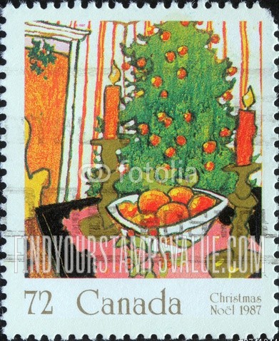 FindYourStampsValue: Christmas: Mistletoe, Christmas tree