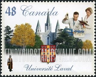 FindYourStampsValue: Universities: Laval University, 150th anniversary