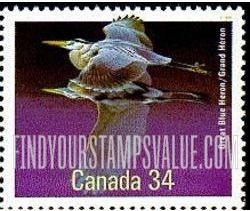 FindYourStampsValue: Indigenous Birds: Great blue heron