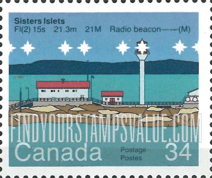 FindYourStampsValue: Lighthouses: Sisters Islets