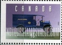 FindYourStampsValue: Historic Vehicles Type of 1993:1925 REO Speed Wagon Police Wagon.