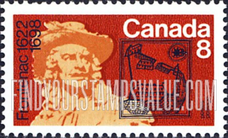 FindYourStampsValue: Frontenac, by Philippe Hébert and Fort Saint Louis, Quebec