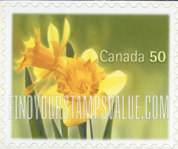 FindYourStampsValue: Daffodils: Yellow daffodils