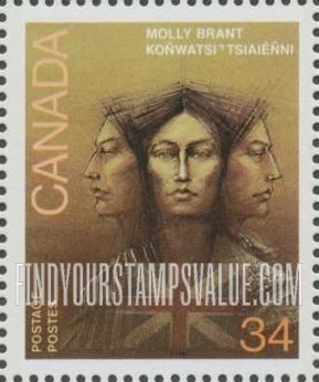 FindYourStampsValue: Molly Brant (1736-1796), Iroquois Leader and Loyalist