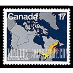 FindYourStampsValue: Map of Canada Showing Provincial Boundaries, 1867