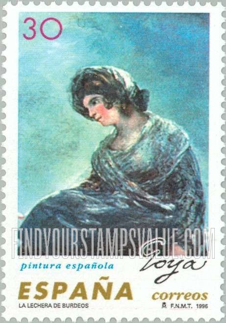 FindYourStampsValue: Paintings by Francisco de Goya Y Lucientes (1746-1828): Dairymaid of Bordeaux