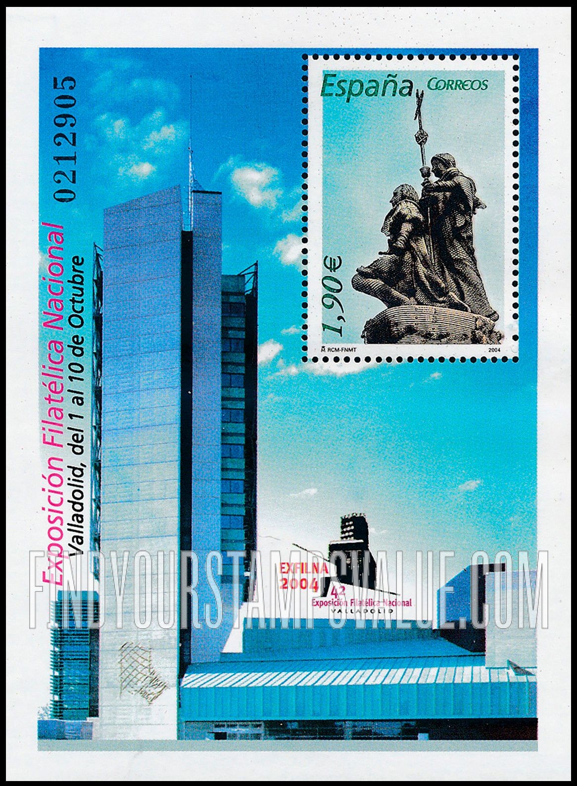 FindYourStampsValue: EXFILNA 2004 National Philatelic Exhibition, Valladolid