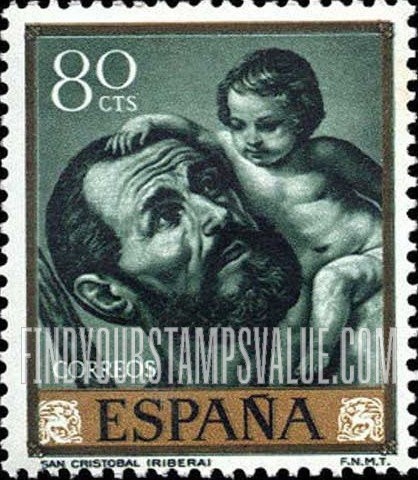 FindYourStampsValue: Ribera Paintings: St. Christopher