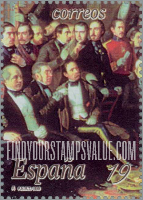 FindYourStampsValue: The Contemporary Poets, by Antonio Maria Esquivel (1806-57): Illustration reduced