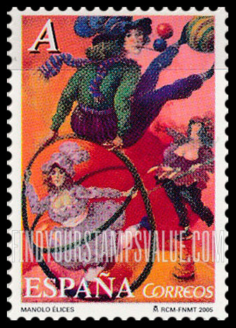 FindYourStampsValue: Paintings of Circus Performers by Manolo Elices