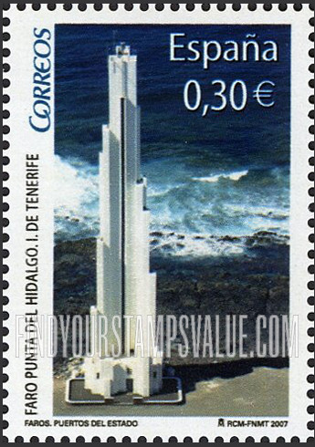 FindYourStampsValue: Lighthouses: Punta del Hidalgo Lighthouse, Tenerife
