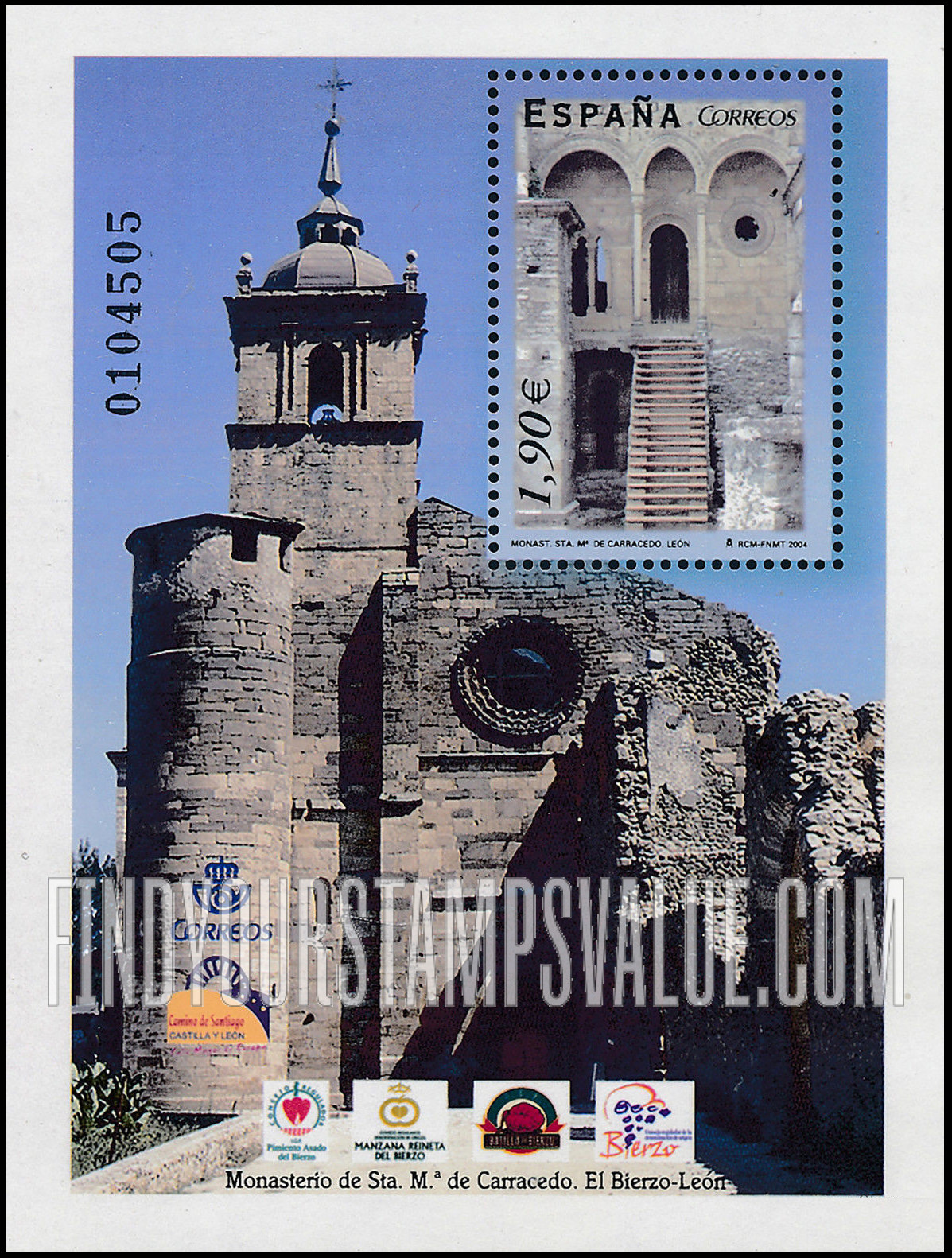 FindYourStampsValue: Santa María de Carracedo Monastery, Bierzo