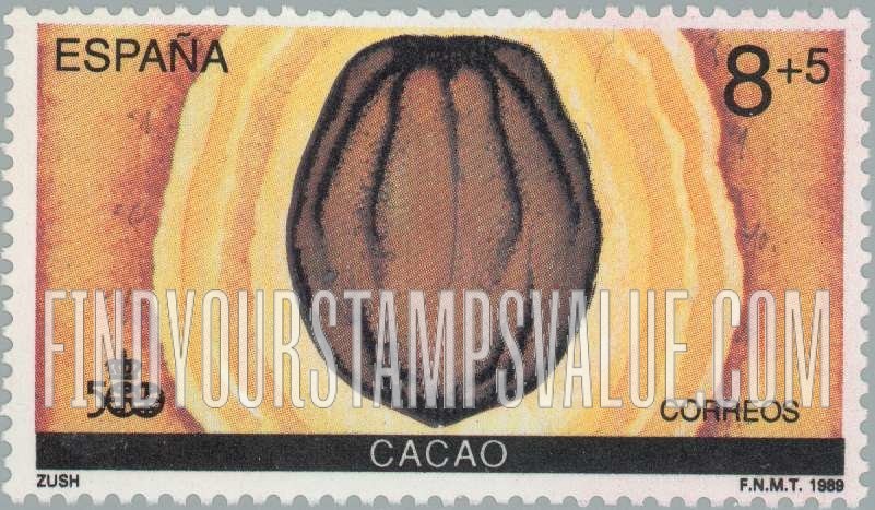 FindYourStampsValue: Semi-Postal: 500th Anniversary Emblem and Produce or Fauna Indigenous to the Americas, Cocoa