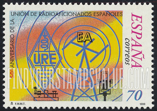 FindYourStampsValue: Spanish Amateur Radio Union, 50th Anniversary