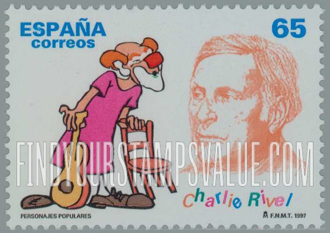 FindYourStampsValue: Popular Personalities: Charlie Rivel (Josep Andreu i Lasserre) (1896-1983), circus clown