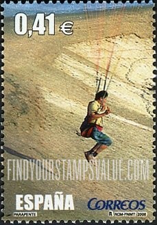 FindYourStampsValue: “Al Filo de lo Imposible” Type of 2005: Parachutist