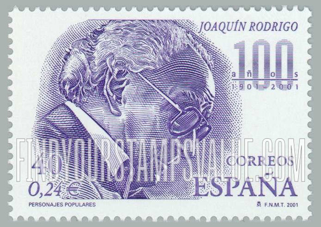 FindYourStampsValue: Famous People: Joaquín Rodrigo (1901-99), musician