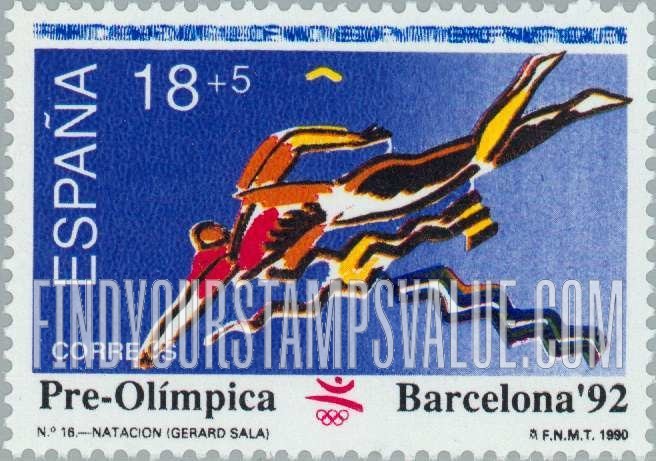 FindYourStampsValue: Semi-Postal: 1992 Summer Olympics, Barcelona, Swimming