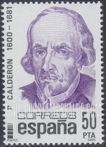 FindYourStampsValue: Pedro Calderon (1600-81), playwright