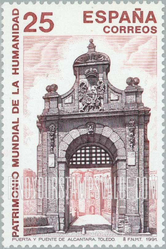 FindYourStampsValue: Sites on UNESCO World Heritage List: Alcantara Gate, Toledo