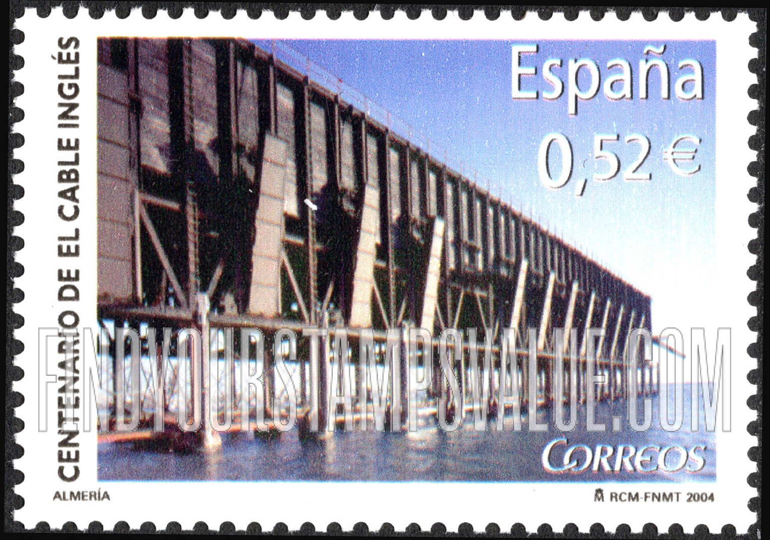 FindYourStampsValue: Cable Inglés Loading Pier, Almadrabillas, Centenary