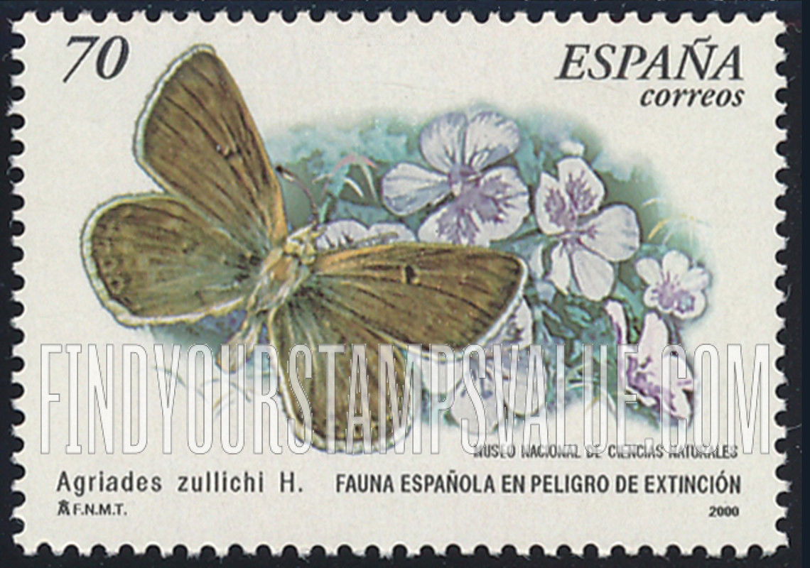 FindYourStampsValue: Endangered Butterflies: Agriades zullichi