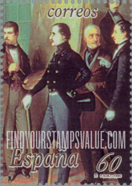 FindYourStampsValue: The Contemporary Poets, by Antonio Maria Esquivel (1806-57): Illustration reduced