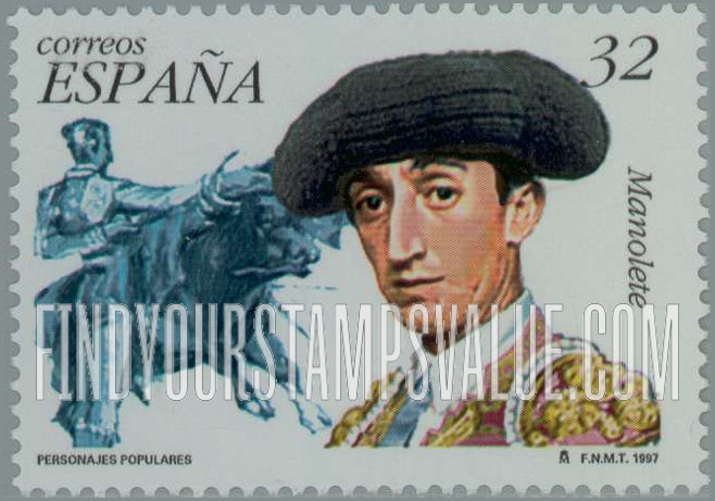 FindYourStampsValue: Popular Personalities: Manuel Rodríguez Sánchez (Manolete) (1917-47), bullfighter