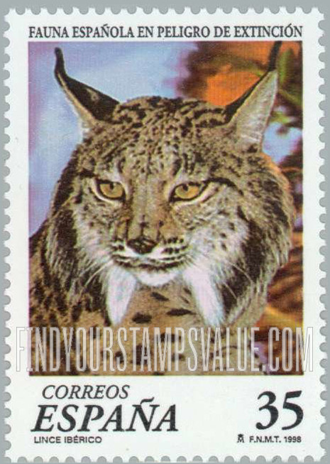 FindYourStampsValue: Endangered Fauna: Lynx pardina