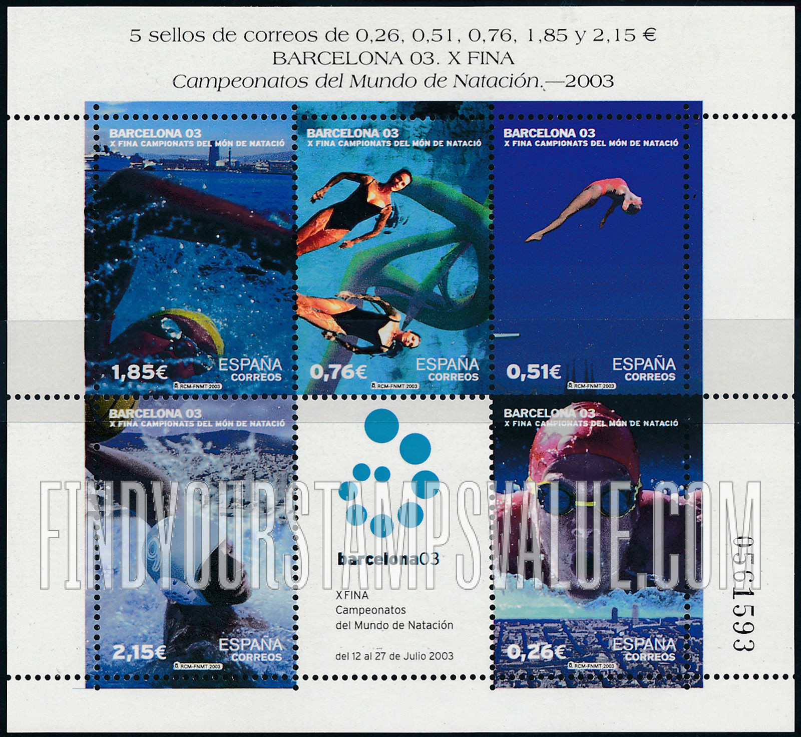 FindYourStampsValue: World Swimming Championships, Barcelona