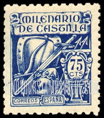 FindYourStampsValue: Millenium of Castile Issues: Arms of Fernan González