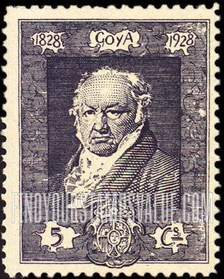 FindYourStampsValue: Francisco de Goya at Age 80 (“1828 1928”)