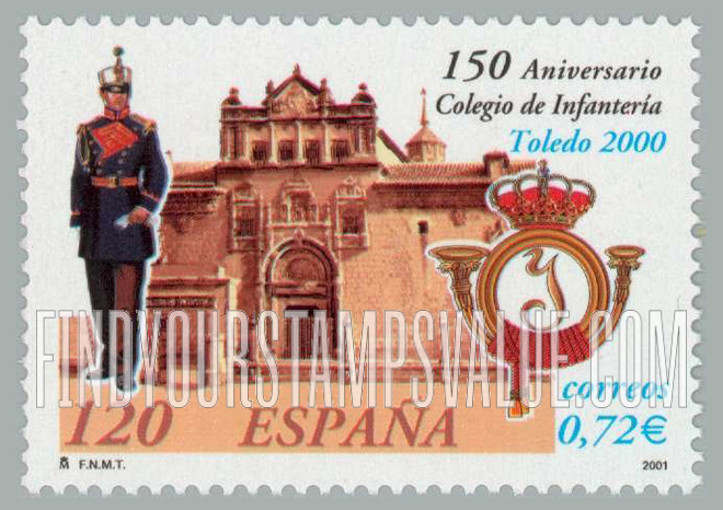 FindYourStampsValue: Infantry College, Toledo, 150th Anniversary