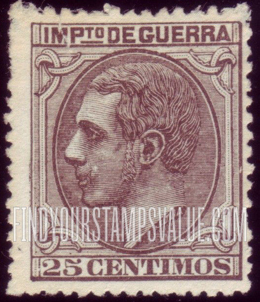 FindYourStampsValue: War Tax: King Alfonso XII