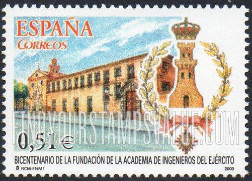 FindYourStampsValue: Academy of Military Engineering, Bicentenary