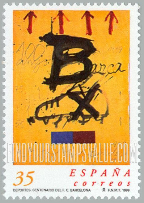FindYourStampsValue: Barcelona Soccer Club, Centenary