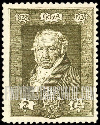 FindYourStampsValue: Francisco de Goya at Age 80 (“1828 1928”)