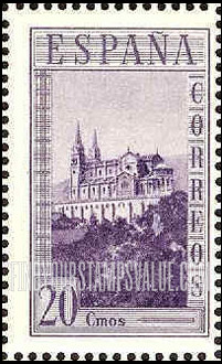 FindYourStampsValue: Semi-Postal: Spanish State, Covadongas Cathedral