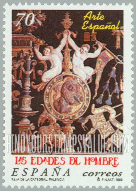 FindYourStampsValue: Spanish Art: Artifact from cathedral, Palencia