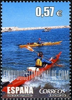 FindYourStampsValue: “Al Filo de lo Imposible” Type of 2005: Kayakers