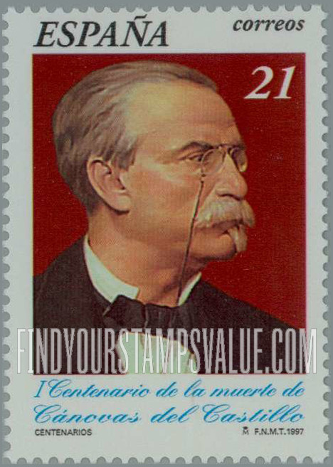 FindYourStampsValue: Anniversaries: Don Antonio Canovas del Castillo (1828-97), politician