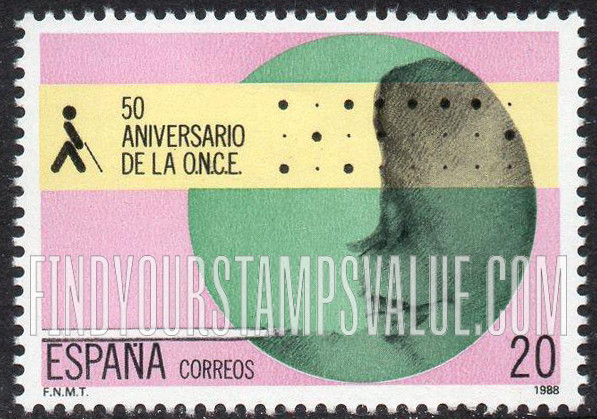 FindYourStampsValue: National Organization for the Blind, 50th Anniversary