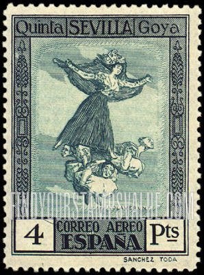 FindYourStampsValue: Air Post: Goya, Fantasy of Flight